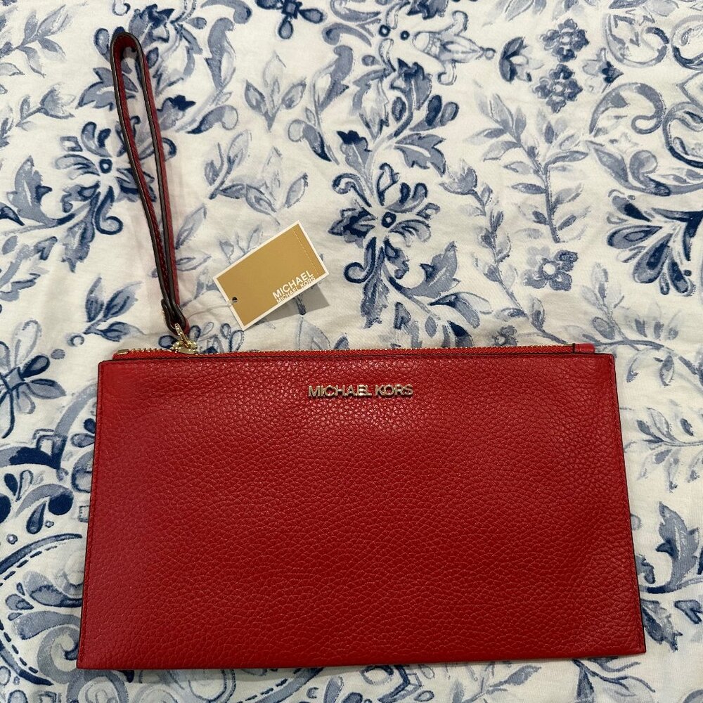Michael Kors Red Leather Wristlet